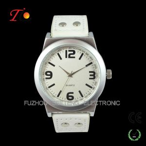 Casual and simple design with PU Leather Band Quartz Wrist Watch for Men