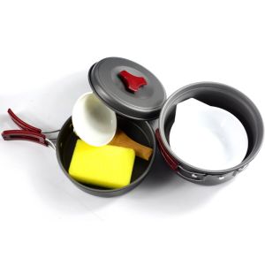 Portable Style Outdoor Aluminum Cooking Pots Set for Picnic and Camping US 6.5