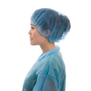 CE Breathable Disposable Non Woven Bouffant Cap