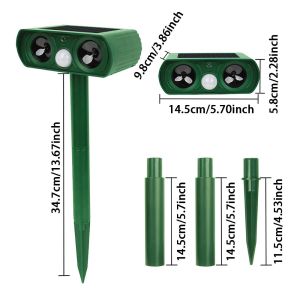 Motion Sensor and Flashing Lights Solar Animal Repeller for Outdoor Protection