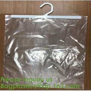 China self adhesive zipper hanger hook plastic bags for garment,Type hanger hook plastic bag,zipper bag manufacturers,Hook Zip on sale
