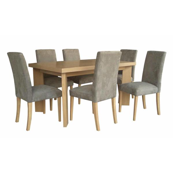 Quality Nordic Style Ash Wood Veneer Uphostery Hotel Dining Table With Six Chair wholesale