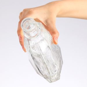 500ml Clear Crystal Glass Liquor Bottle with Customized Logo Design