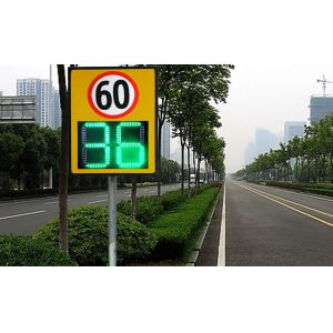 Road Warning LED Solar Radar Speed Sign with 50W Peak Power and Single Color