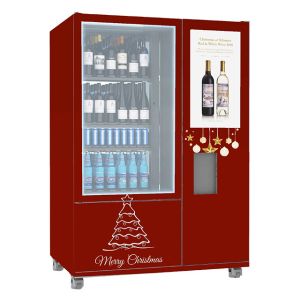 Stainless Wine Dispenser Vending Machine Black Steel Training With Cooling