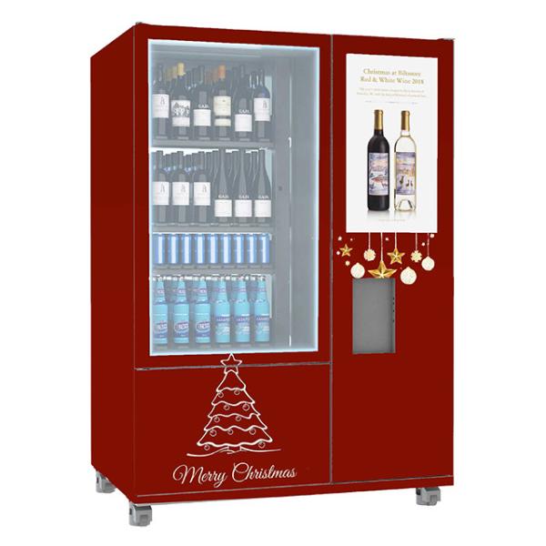 Stainless Wine Dispenser Vending Machine Black Steel Training With Cooling