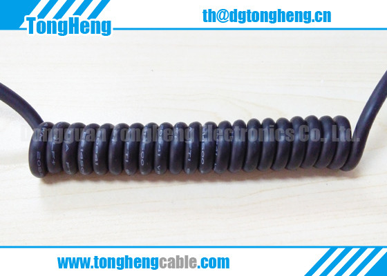 Quality Weather Resistant Half Matt Black Retractable Customized Coiled Cable wholesale