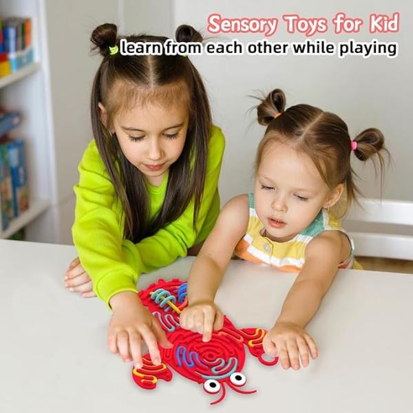 6 Colors Silicone Fidget Toy for Calming Focus and Stress Relief Sensory Activity Board