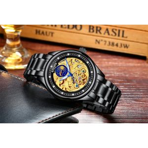 Luminous Tourbillon Skeleton Watch Classical With High Hardness Glass