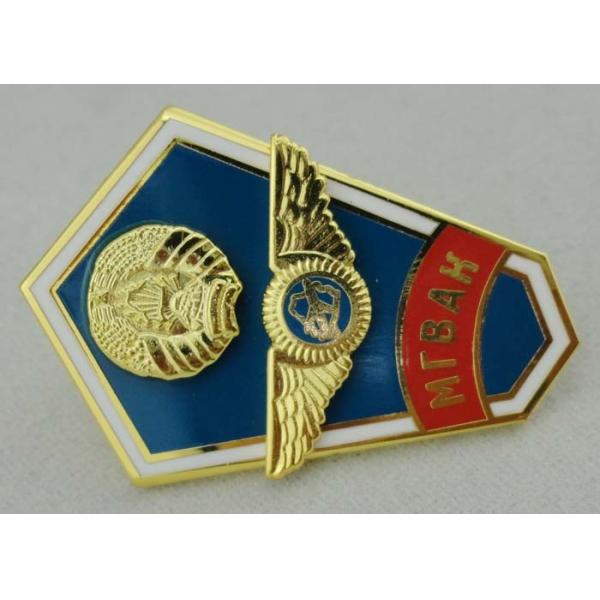 Quality Copper / Pewter Souvenir Badges Army With Gold Printed wholesale