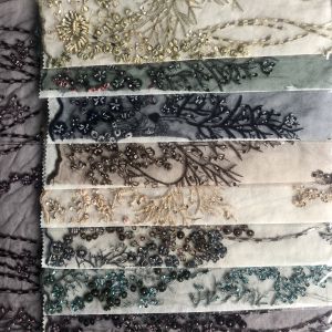 Easily Customizable Luxury 3D Flowers Beaded Embroidery Lace Fabric New Design