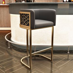 High Rebound Sponge Stainless Steel Bar Stool With Arms