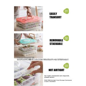 Refrigerator Organizer Bin, Plastic Food Storage Containers With Lid, Stackable