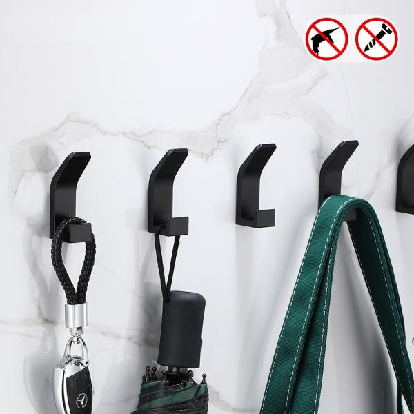 Quality Kitchen Robe Bathroom Self-Adhesive Coat Towel Hooks Wall Hangers Hooks Anti-Skid Heavy-duty Hanging Hooks wholesale