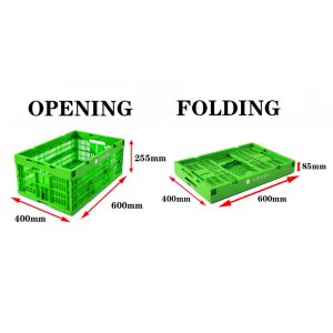 48L Volume Agricultural Plastic Crates Collapsible and Stackable for Convenience