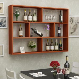 Anti Crack Wooden Shop Display Showcase / Wall Mounted Wine Rack Stable
