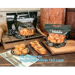 Biodegradable Stand Up Anti-Fog Hot Roast Chicken Zipper Bag Microwave