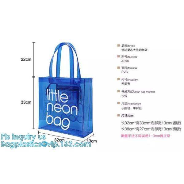 handle colorfull bag pvc zipper bag, Custom PVC Loop Handle Image Printed