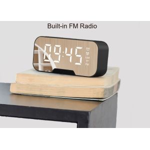ABS FM Radio Audio Bluetooth Speaker 87.5MHZ-108MHZ With Mirror Night Light