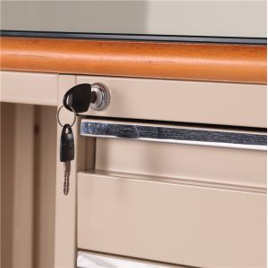 Side Storage Steel Executive Desk Computer Desk MDF Top Boss Table Adjustable