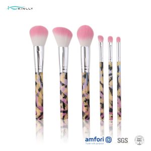 Cheap PVC Sleeves 6pcs Artificial Fiber Travel Makeup Brush Set for sale