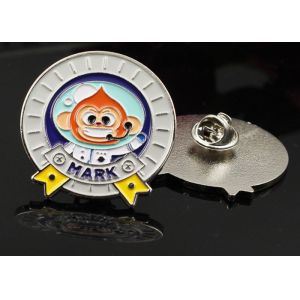 China Customized school brooch pin cartoon stamping paint animal monkey electroplating bright nickel enamel advertising on sale