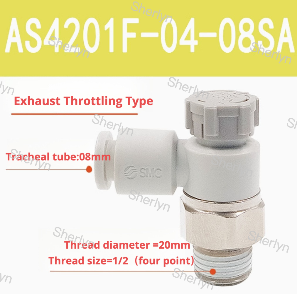 SMC Type Cylinder Pneumatic Speed Control Throttle Valve Connector AS2201F-01