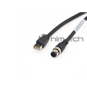 High Flexiable Durable M12 D Code 8P to RJ45 Industrial Ethernet Cable / Cat5