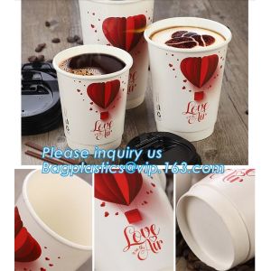 Disposable Insulated Ripple Hot Coffee Paper Cup with Cappuccino Lids,Custom