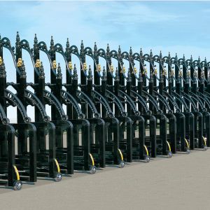 Folding Aluminum Alloy Electric Retractable Fence Gate For Factory Entry