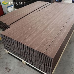 Structure Hollow Double Colors Wpc Outdoor Decking 3D Embossing Wood Grain