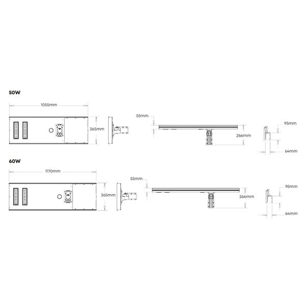 50W IP65 Outdoor LED Solar Street Garden Lighting Waterproof Dustproof 200lm/W 3000K/4000K/5000K/6500K For Riverside