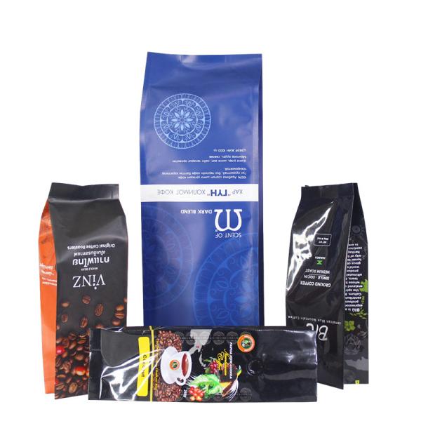 Resealable Good Grade Kraft Paper Bag Printed flat bottom Packaging Bag Coffee Bag For Tea Packaging Pouch