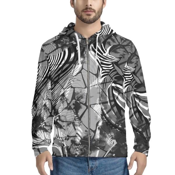Street Wear Over Size Men Sublimation Hoodies Zipper Up Pullover