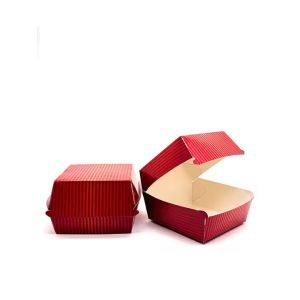 Cheap Custom Printed Disposable Food Grade Kraft Paper Burger Box – Eco-Friendly Fast Food Packaging, FSC Certified &amp; Free Design for sale