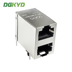 RJ45 Multi Port Shielded Connector Without Light Strip Shielding Stacked Type