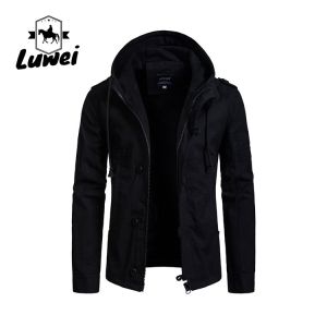 2022 Winter Chaqueta Moto Abrigos Hombre Utility Cotton Padded Hooded Cardigan