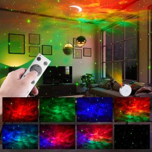 Remote Timer Moon Star Projector RGB LED Light For Home Theater