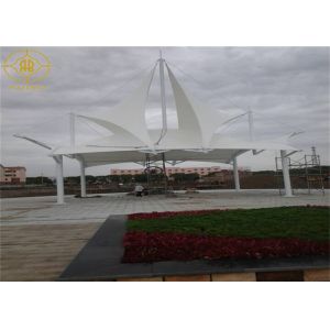 White Tensile Canopy Structures Landscape Tensile Membrane Fabric Structure