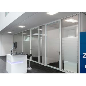 Sound Insulation Glass Partition Wall Flexible 90mm Thickness Single Double