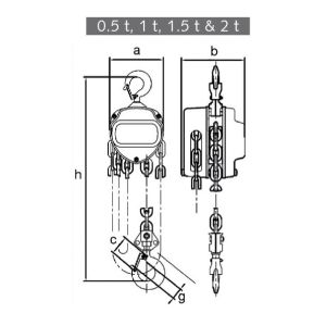 1000KG CK Chain Pulley Hoist , Manual Chain Pulley Block