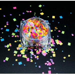 Art Body Function Neon Polyester Glitter Mixed Shape Glitter Neon Glow Uv