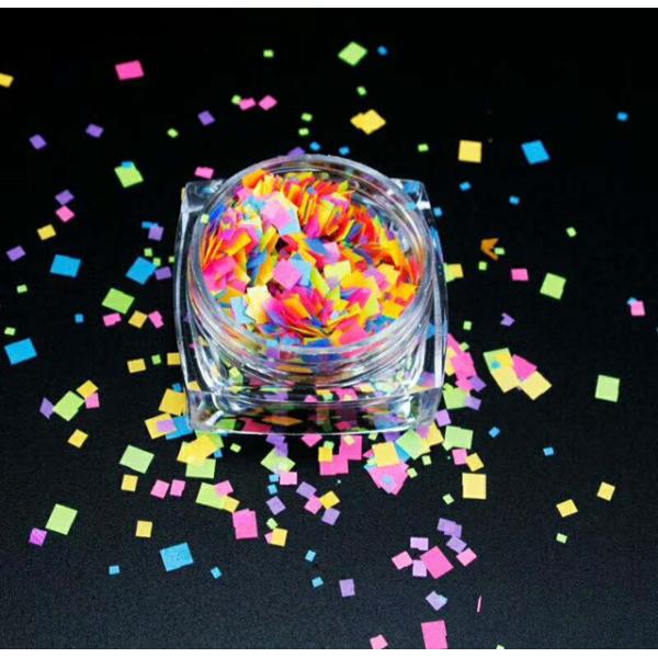 Art Body Function Neon Polyester Glitter Mixed Shape Glitter Neon Glow Uv