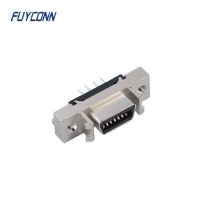 14pin Female Servo Connector , MDR PCB Straight SCSI Connector W/ Zinc Alloy