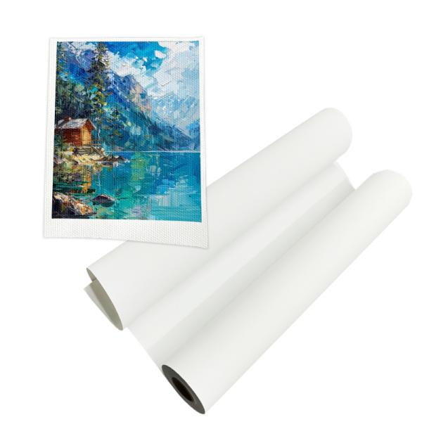 Quality 380gsm Matte PolyCotton Canvas Roll 36-60in Wide for Latex UV Printing wholesale