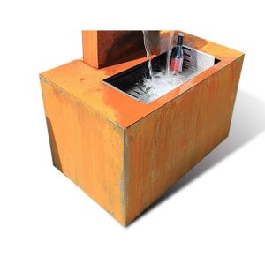 Free Standing Rusty Vertical Corten Steel Water Feature Fountain