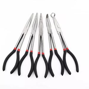Long Reach Long Nose Pliers Needle Cutting Extra Beveled Teeth Clip