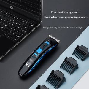 7W LCD Professional Hair Clipper Set Adjustable Rustproof Blade