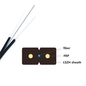 GJXFH 2 Core Single Mode FTTH Drop Fiber Optic Cable G657A 2 Parallel FRP
