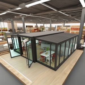Fast Food Shop or Modern Office Expandable 20ft Container House with Customized